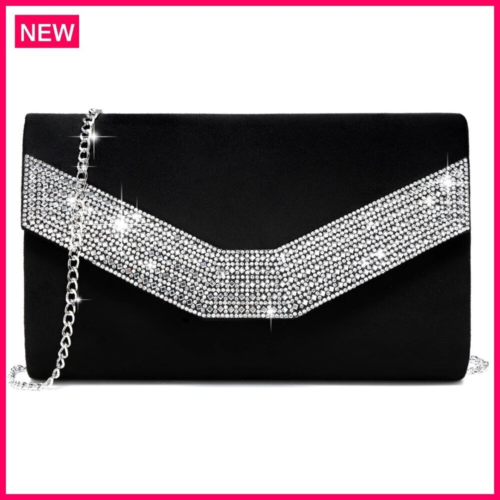 Velvet Evening Clutch with Removable Chain Strap for Formal Events